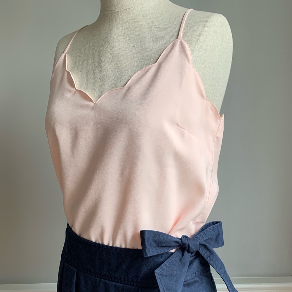 J. Crew Light Pink Scallop Tank